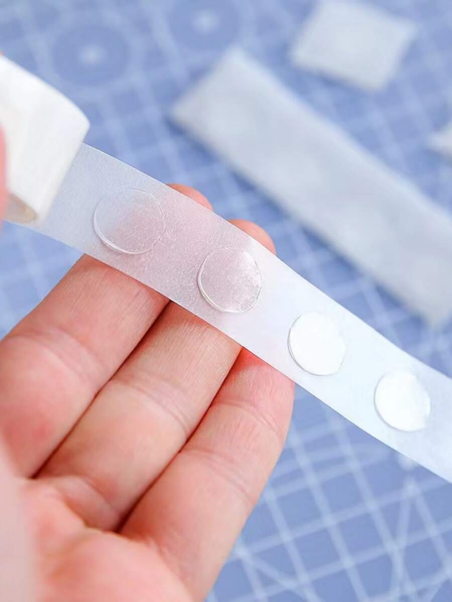 100PCS/Roll Plain Dot Glue Tape.Simple Multi-Purpose Clear Double Sided Sticker For Office,School Student.Clear Double Sided Sticker. Back To School - Clear - View 1