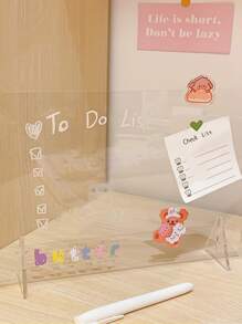 1pc Acrylic Writing Board - Clear - View 2