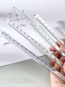 1 pièce Règle en plastique transparent, Règles - Transparent - Voir 1