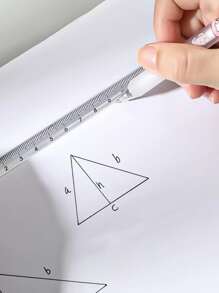 1 pièce Règle en plastique transparent, Règles - Transparent - Voir 3