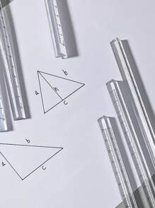 1 pièce Règle en plastique transparent, Règles - Transparent - Voir 4