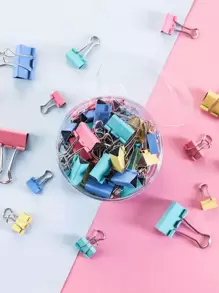 60pcs Mixed Colour Metal Binder Clips 15mm Small-Sized,Ideal For Office,Teacher Gift,Kitchen Clips,Students,And Fun Stationery Collection. Back To School - Multicolor - View 4