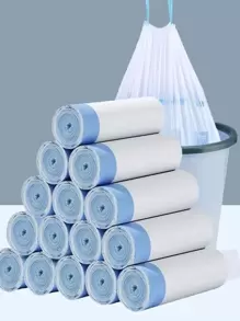 3卷/1卷收口式垃圾袋,適用於小型廚房、浴室、臥室,超強實力、無香味、15件裝,垃圾袋 - 白色 - 查看 1