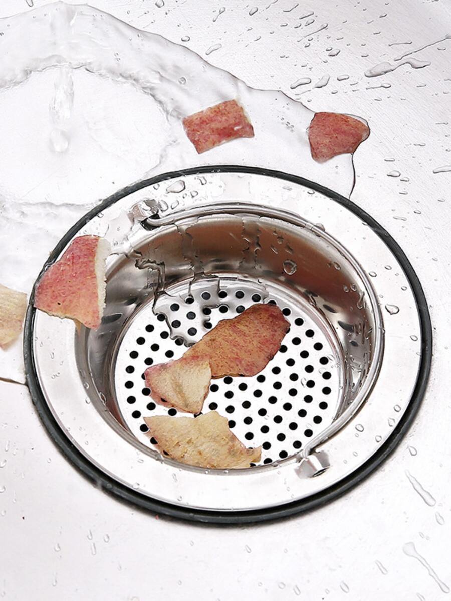 1pc Stainless Steel Sink Filter - Silver - View 1