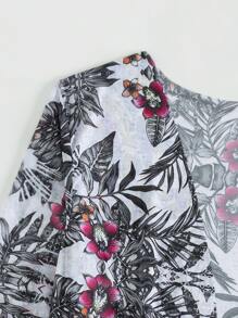 3packs Plant Print Summer Beach Bikini Set & Kimono - Multicolor - View 3