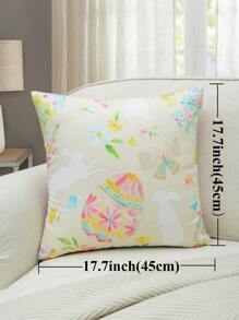 1 cái Vỏ Gối In Hình Thỏ Phục Sinh & Trứng Mà Không Cần Chất Độn - Nhiều màu - Xem 5