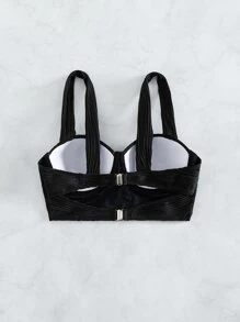 Swim Chiccia Ruched Push Up Bikini Top,Summer Beach - Black - View 2