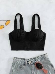 Swim Chiccia Ruched Push Up Bikini Top,Summer Beach - Black - View 6