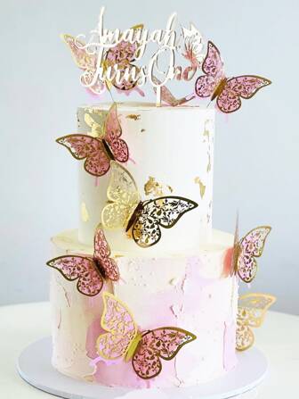 12入組蝴蝶設計蛋糕裝飾