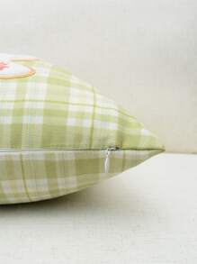 1 pieza Funda de cojín sin relleno conejo & con bordado floral - Multicolor - Ver 3