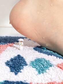 1pc Rocket & Letter Graphic Non-slip Bath Rug - Multicolor - View 4