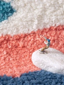 1pc Rocket & Letter Graphic Non-slip Bath Rug - Multicolor - View 7