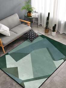1pc Geometric Pattern Rug - Multicolor - View 3