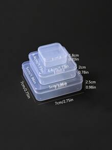 3pcs Clear Jewelry Storage Box - White - View 2