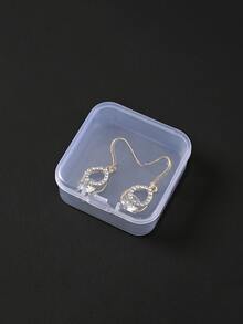 3pcs Clear Jewelry Storage Box - White - View 3