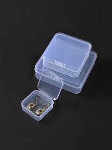 3pcs Clear Jewelry Storage Box - White - View 4