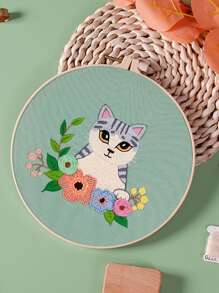 1set Cartoon Cat Pattern Hand Embroidery - Multicolor - View 1