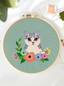 1set Cartoon Cat Pattern Hand Embroidery - Multicolor - View 2