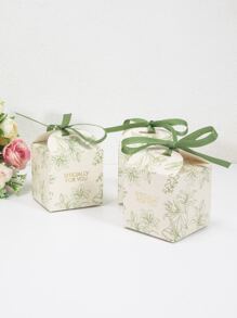 3pcs Floral & Slogan Graphic Gift Box - Multicolor - View 3