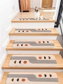 السجاد درج نمط هندسي قطعة واحدة - متعدد الألوان - مشاهدة 1