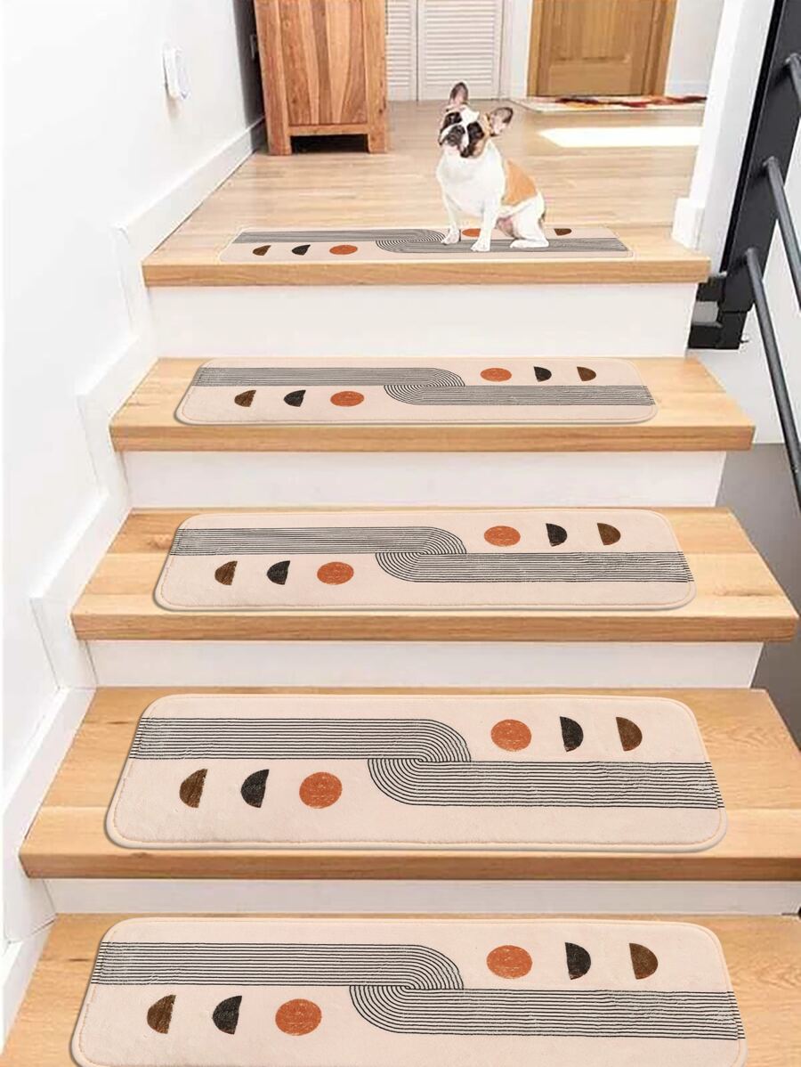 السجاد درج نمط هندسي قطعة واحدة - متعدد الألوان - مشاهدة 1