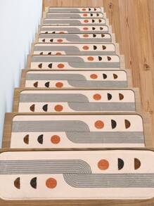 السجاد درج نمط هندسي قطعة واحدة - متعدد الألوان - مشاهدة 4