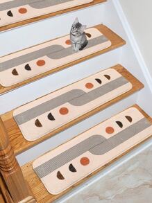 السجاد درج نمط هندسي قطعة واحدة - متعدد الألوان - مشاهدة 3