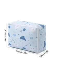 1 pieza Bolsa de almacenamiento de edredón con estampado de dibujos animados - Azul - Ver 2