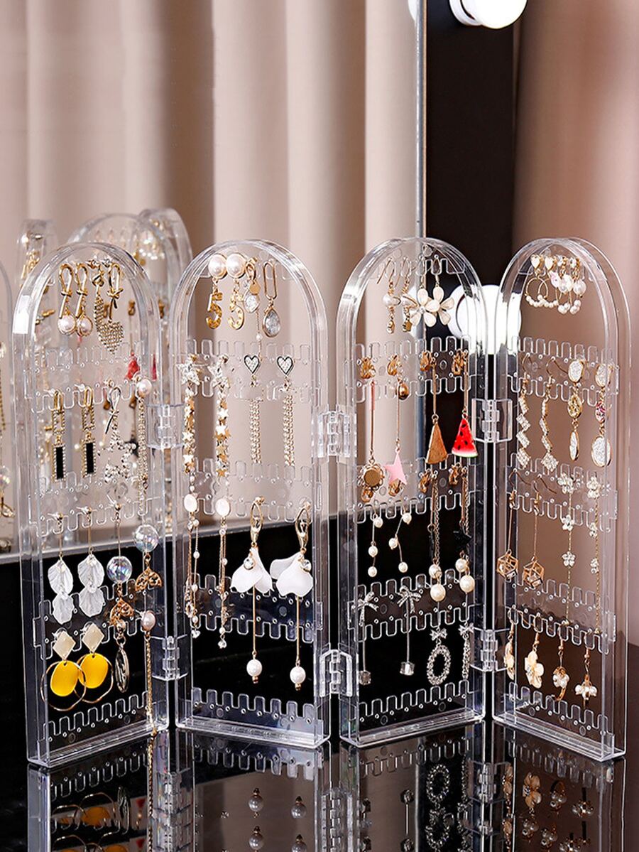 1 pieza Estante de almacenamiento de joya transparente