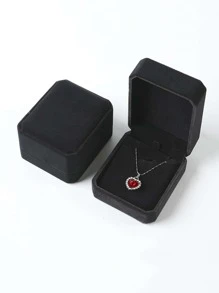 1pc Plain Jewelry Storage Box - Black - View 1