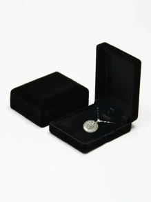 1pc Plain Jewelry Storage Box - Black - View 3