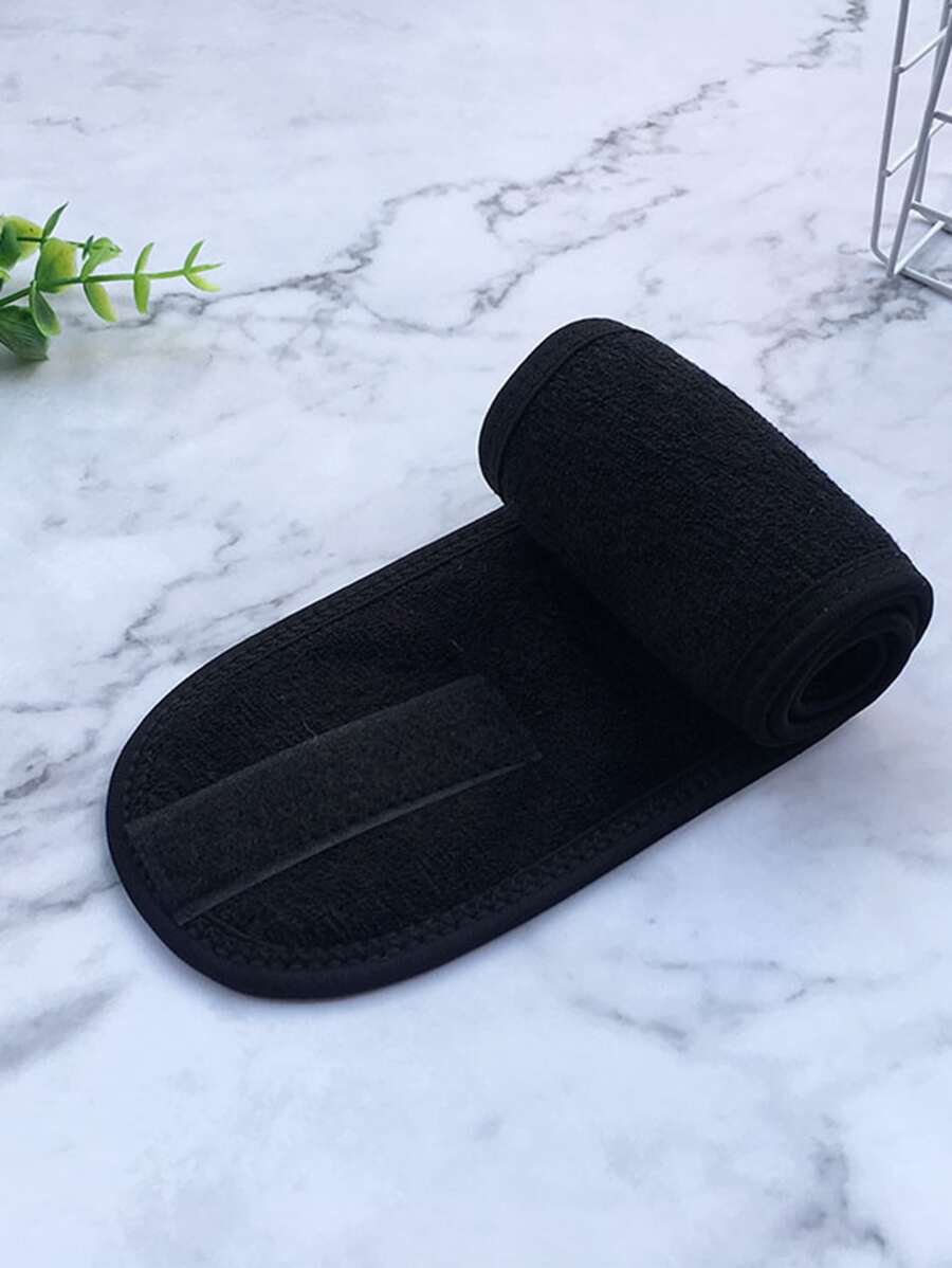 1pc Plain Bath Headband Bathroom Decor Fall Decor Back To School - Black - View 1