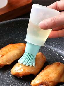 1入組隨機2.2盎司矽膠平底油瓶刷燒烤刷