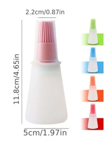 1入組隨機2.2盎司矽膠平底油瓶刷燒烤刷