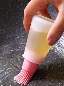 1入組隨機2.2盎司矽膠平底油瓶刷燒烤刷