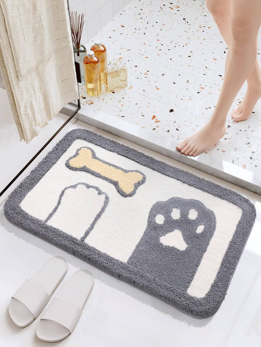 1 pieza Alfombra de baño con estampado de dibujos animados