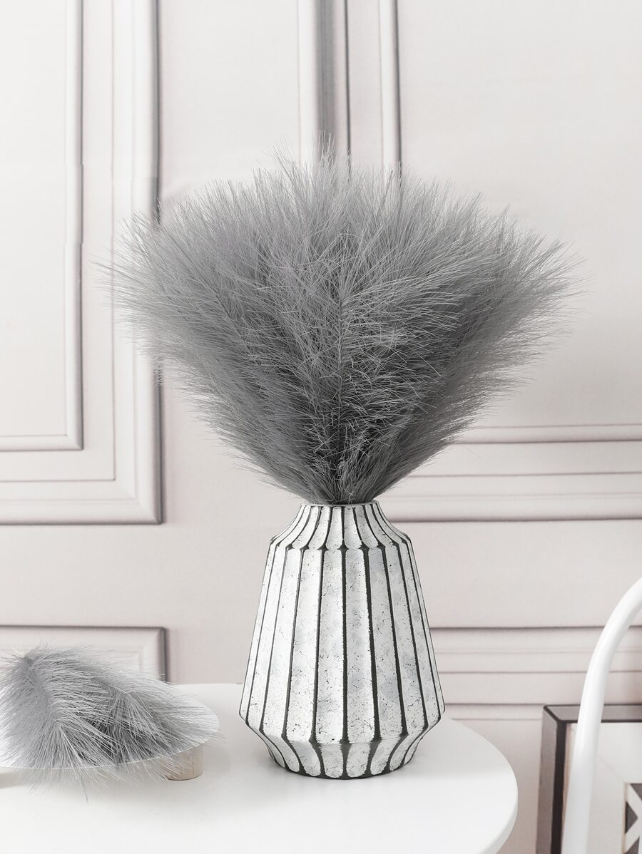 人造仿真蘆葦-假植物蘆葦,適用於婚禮、派對和家居裝飾 - 灰色 - 查看 1