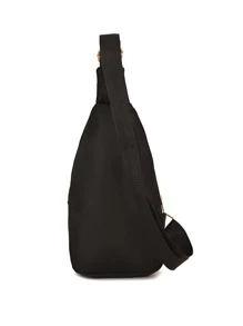 Túi đeo chéo Kẻ sọc Có thể điều chỉnh được Đúng mốt - màu đen - Xem 3