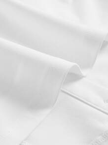 SHEIN MOD 素色翻蓋細節短款T恤 - 白色 - 查看 3