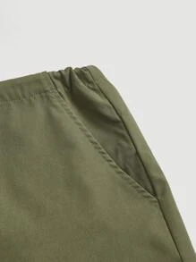SHEIN MOD Flap Pocket Side Parachute Cargo Trousers - Army Green - View 8