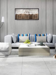 1pc Letter Graphic Unframed Painting - Multicolor - View 3