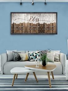 1pc Letter Graphic Unframed Painting - Multicolor - View 9