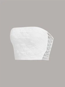SHEIN ICON Cut Out Tube Top - White - View 1