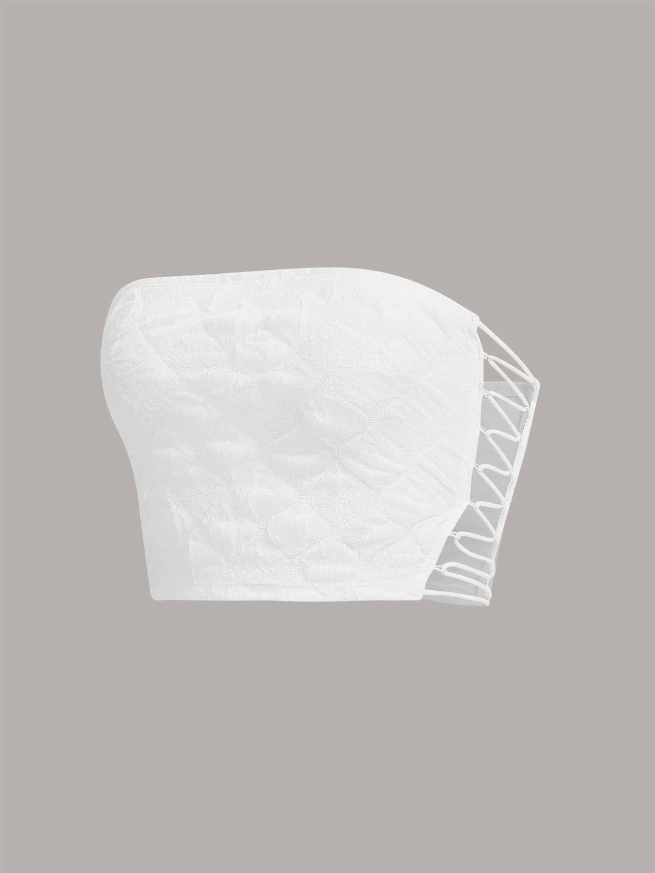 SHEIN ICON Cut Out Tube Top - White - View 1