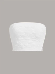 SHEIN ICON Cut Out Tube Top - White - View 3