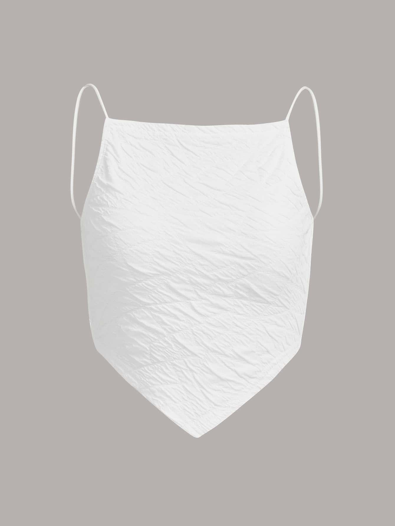 SHEIN ICON Hanky Hem Backless Cami Top - White - View 1