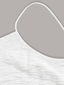 SHEIN ICON Hanky Hem Backless Cami Top - White - View 3