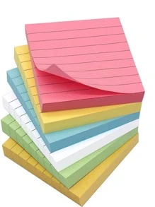 1pc Line Pattern Random Sticky Note - Pink - View 3