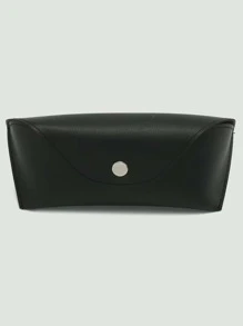 Snap Button Glasses Bag - Black - View 1