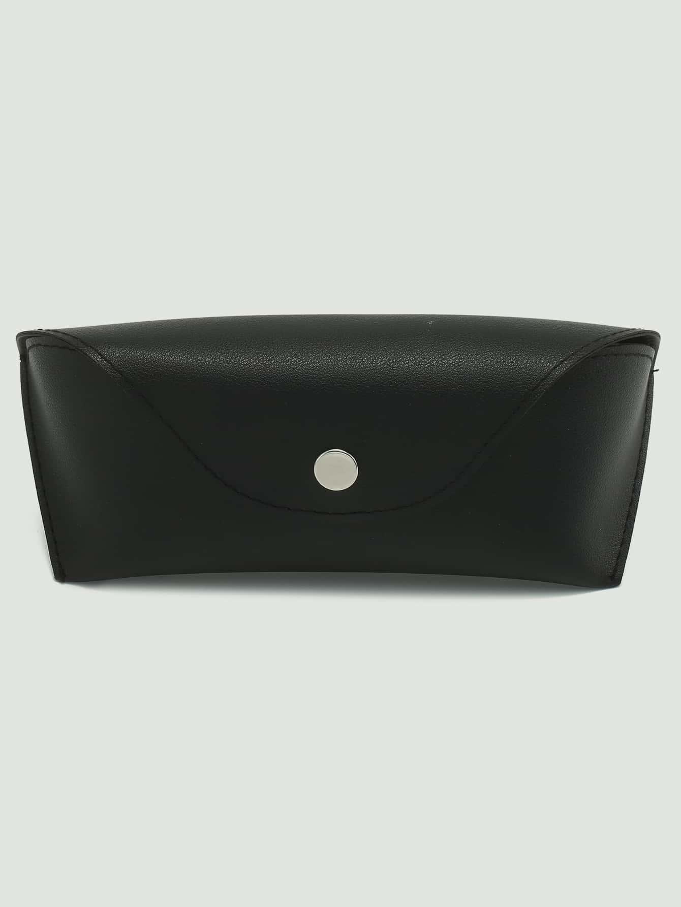 Snap Button Glasses Bag - Black - View 1